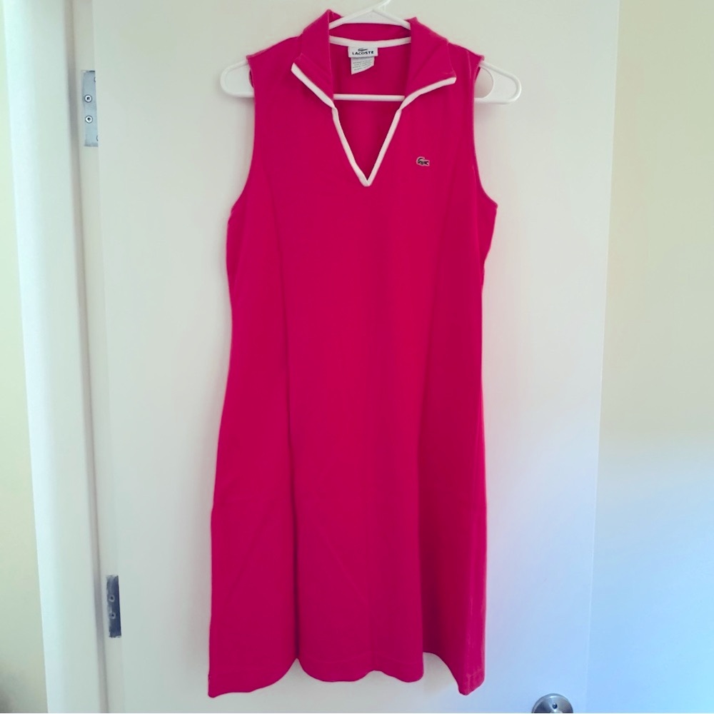 Lacoste Sleeveless Polo Dress, pink